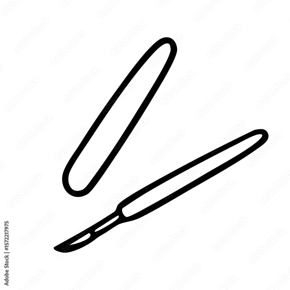Obraz premium 爪やすり 線画 手書き
