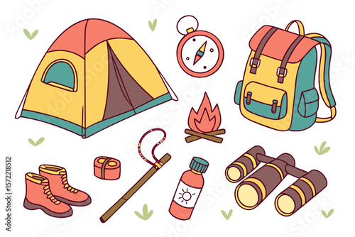 set of camping icons
