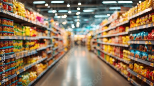 Wallpaper Mural Shoppers browse through a vibrant grocery store aisle lined with various snacks and packaged goods in brightly colored wrappers. The atmosphere is lively and bustling. Torontodigital.ca