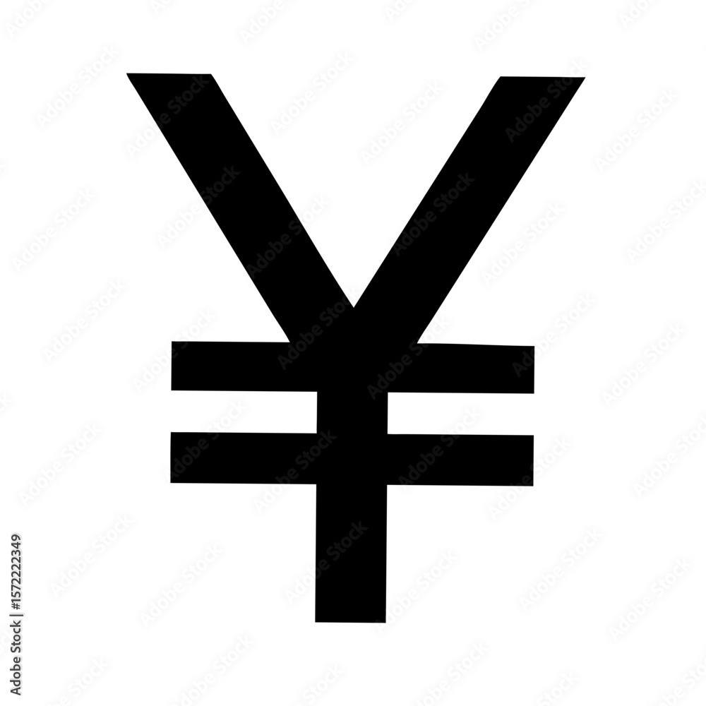 Obraz premium Japanese Yen Currency Symbol Silhouette yen symbol japanese currency