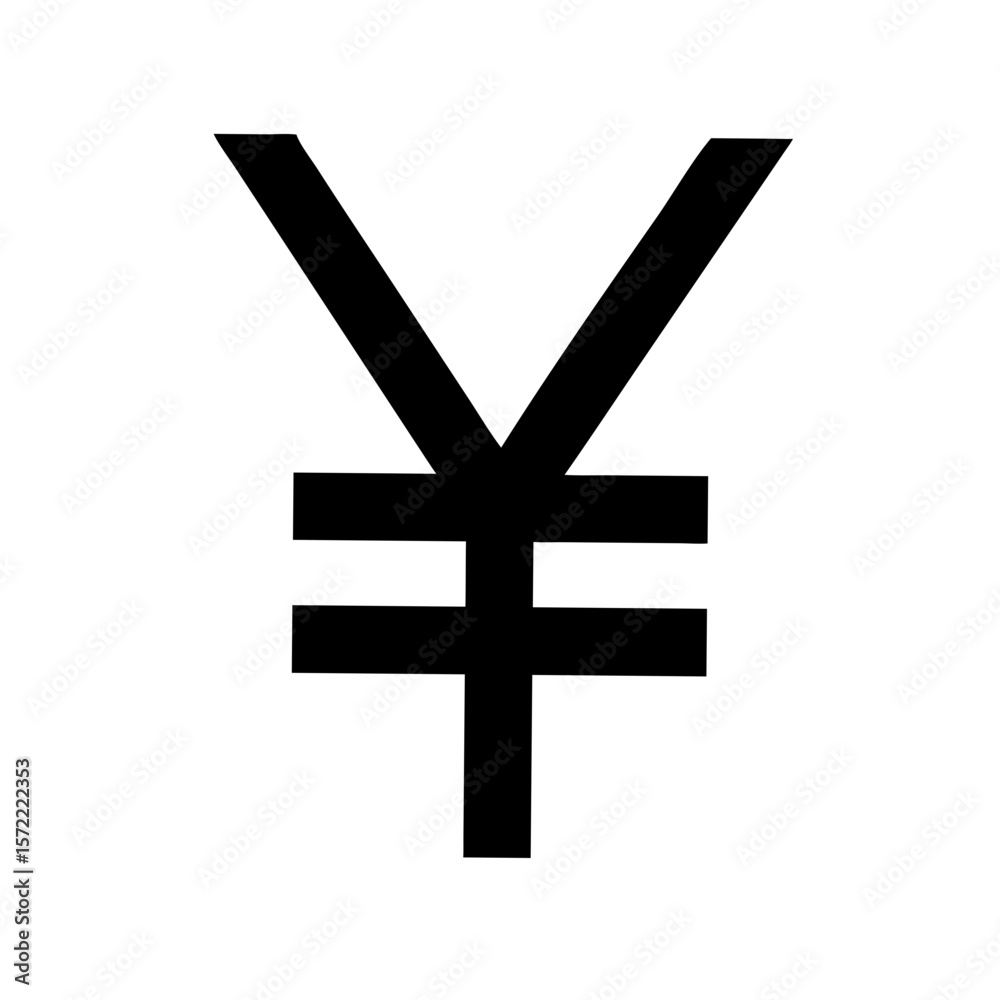 Obraz premium Japanese currency symbol yen on white background yen symbol finance