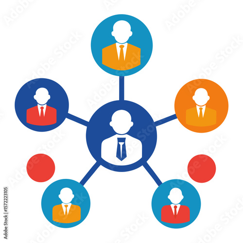 Business networking people connection diagram vector