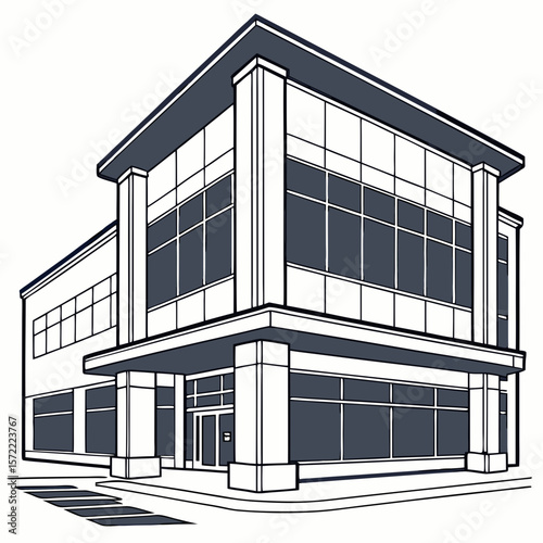 Modern Commercial Building With Large Windows modern architecture office building