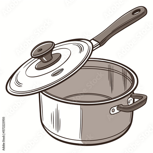 Cooking pot with lid and handle kitchen cookware