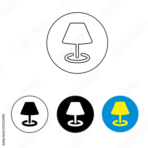 light icons with round buttons, line and colored icons