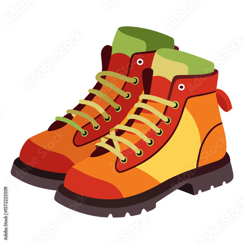 Colorful hiking boots with green and orange accents footwear outdoor gear