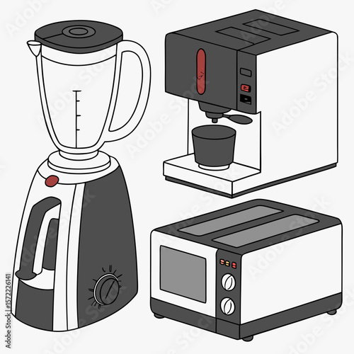 Blender coffee maker and toaster kitchen appliances home electronics