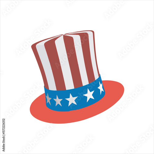 uncle sam hat isolated transparent background vector