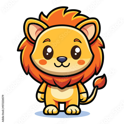 Cute lion cartoon character