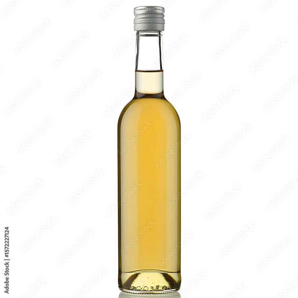 Elegant glass bottle showcasing golden liquid with smooth lines and reflective surfaces presentation Elegant glass bottle showcasing golden liquid with smooth lines and reflective surfaces presentation