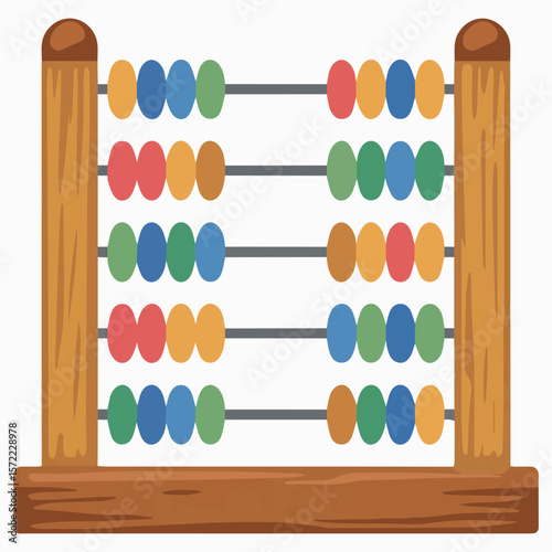 Colorful abacus illustration for kids learning math and counting educational tool for early childhood development