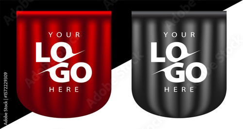Red and Black Draped Logo Banners  Professional Design Templates