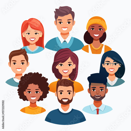 collection of head shots featuring a diverse range of smiling individuals