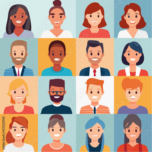 collection of head shots featuring a diverse range of smiling individuals