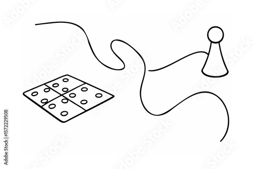 Tic Tac Toe Game Board and Pawn strategy
