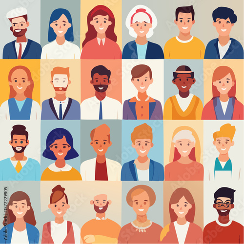 collection of head shots featuring a diverse range of smiling individuals