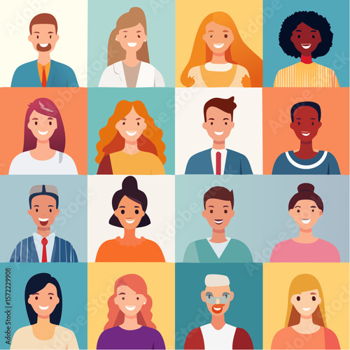 collection of head shots featuring a diverse range of smiling individuals