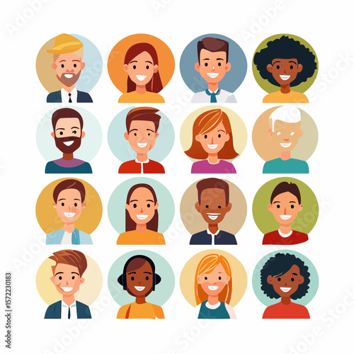 collection of head shots featuring a diverse range of smiling individuals
