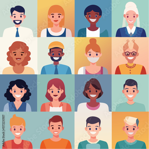 collection of head shots featuring a diverse range of smiling individuals