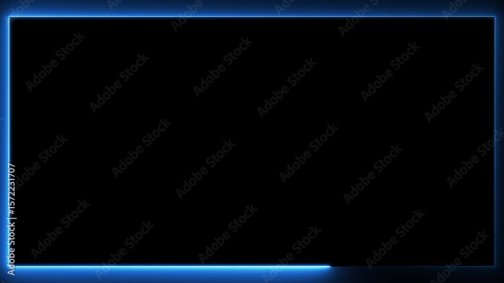 Futuristic red neon glowing border frame with dark center background. Perfect for tech presentations, video overlays, YouTube intros, digital screens, gaming layouts, and cyberpunk themes.