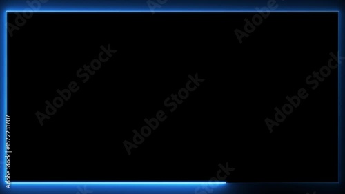 Futuristic red neon glowing border frame with dark center background. Perfect for tech presentations, video overlays, YouTube intros, digital screens, gaming layouts, and cyberpunk themes.