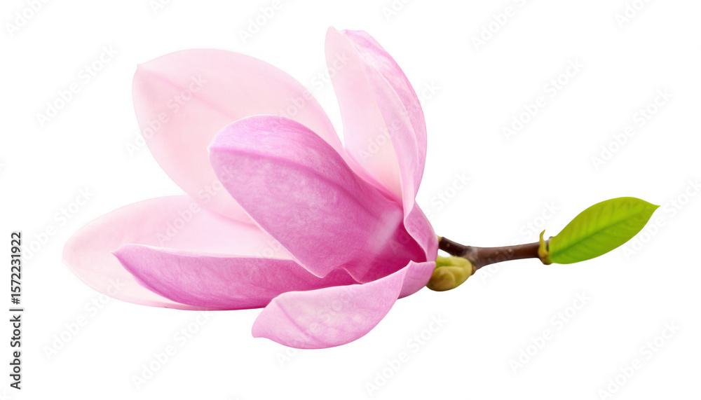 Obraz premium Pink magnolia flower isolated on transparent background