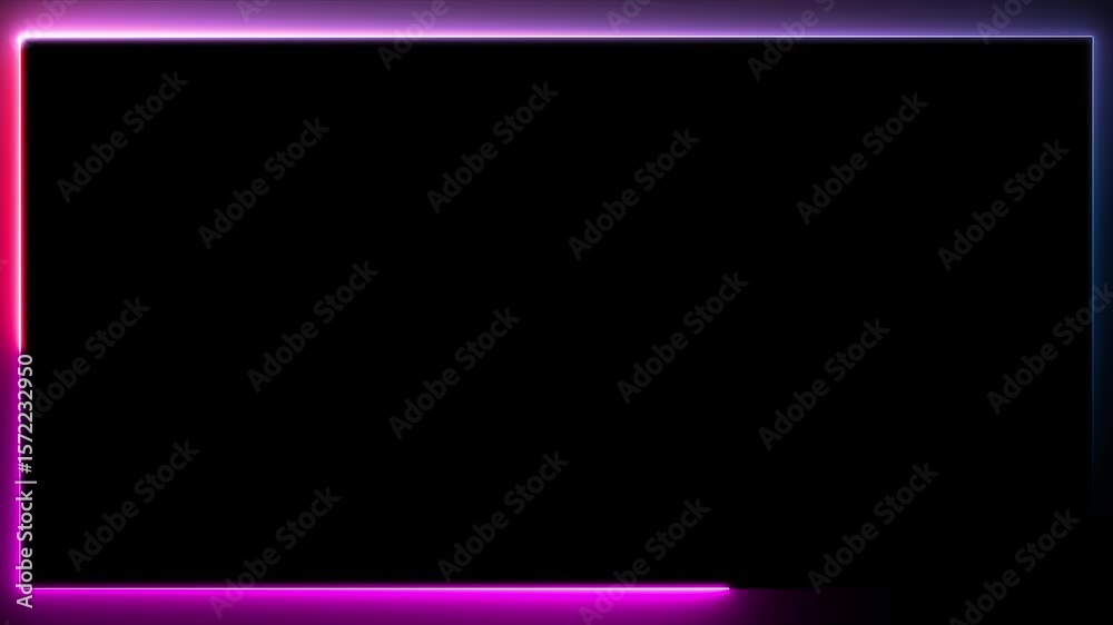 Futuristic red neon glowing border frame with dark center background. Perfect for tech presentations, video overlays, YouTube intros, digital screens, gaming layouts, and cyberpunk themes.
