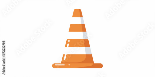 Traffic Cone Vector Illustration with Clean Design