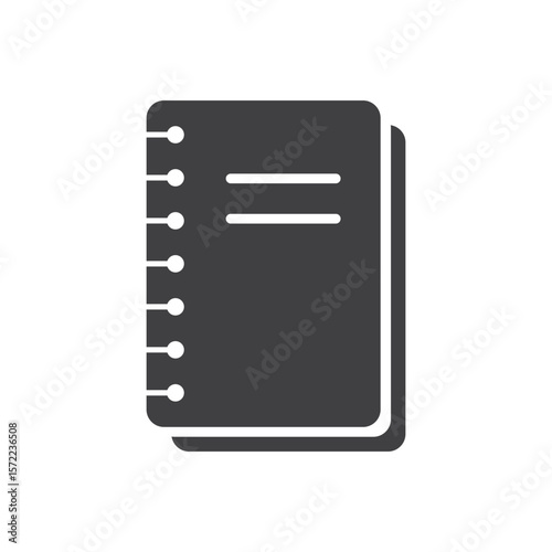 Notebook agenda icon isolated flat design.