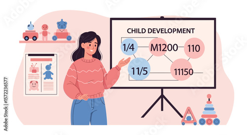 Presentation About Child Development With a Female Speaker in Kindergarten