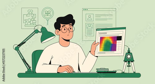 Young Professional Analyzing Data Charts In a Modern Office Setting