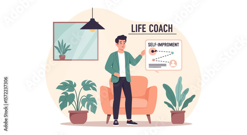 Life Coaching Session Illustrating Path To Self Improvement For Clients