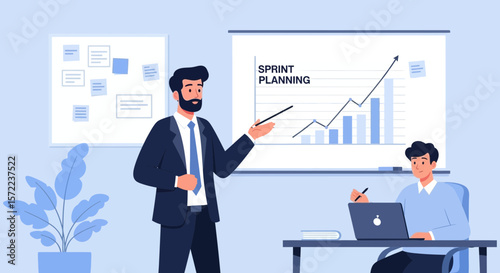 Professional Business Presentation Explaining Data Analytics And Sprint Planning