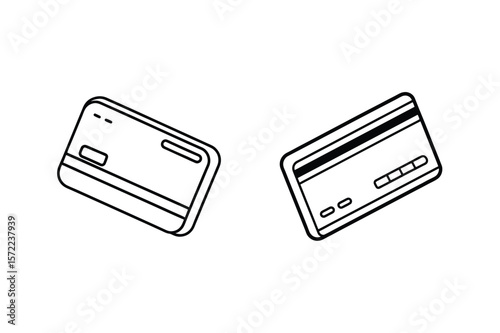 Black credit cards with magnetic stripe debit card