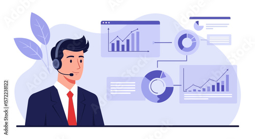 Customer Service Agent Helping with Business Data and Financial Analysis