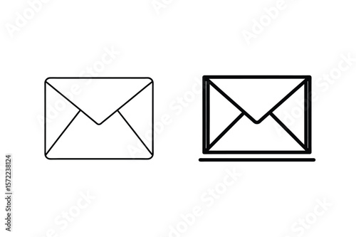 Black outline envelopes on white mail message