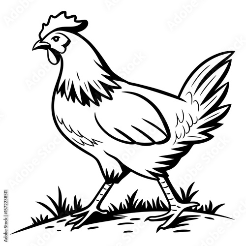 Chicken Farm Animal Silhouette Art