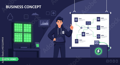 Concept Presentation Of Modern Electronic Technology Startup For Digital Innovation