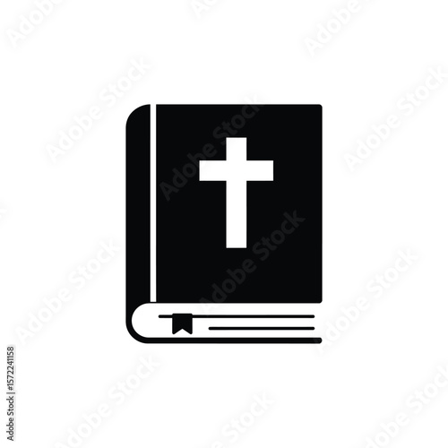 A closed bible with a cross on the cover symbolizes faith, spirituality, and the teachings of christianity