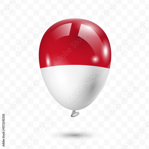 Free Download Vector illustration of Monaco country flag balloon on transparent background, Flying flag balloons for Independence Day celebrations. - GFXLoad
