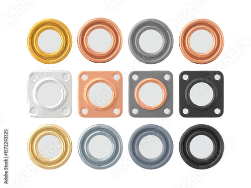  Metallic Grommet Set Featuring Stainless Steel Eyelets, Washers, Tools, Fasteners, Assorted Sizes, Durable Construction, Perfect For Sewing, Leathercraft, Upholstery, DIY Projects, Fashion, Accessori