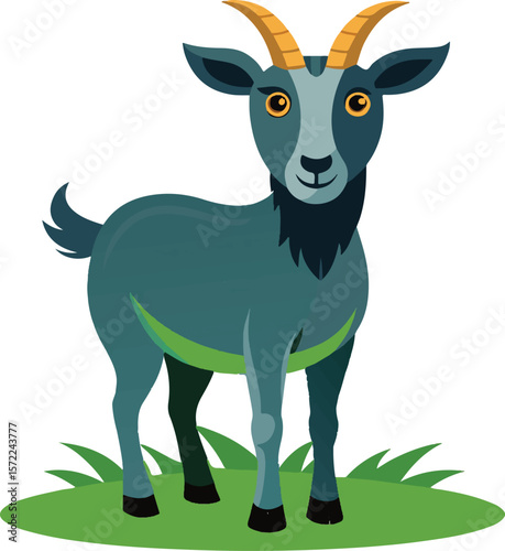 A cute cartoon illustration of a wild deer with antlers, perfect for a Christmas nature design or hunting silhouette