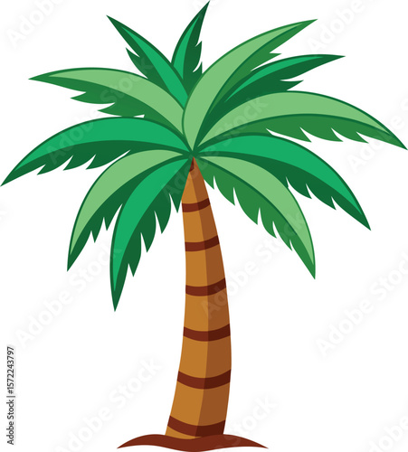 Tropical palm tree vector illustration perfect for a summer beach nature landscape design