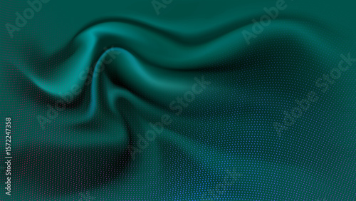 Green silk satin vector illustration organic shapes background