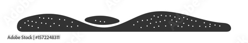 Mountain ridge silhouette icon with smooth hills 

