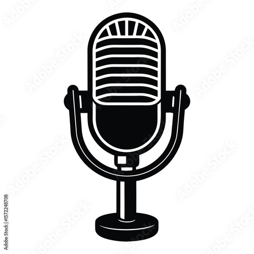 Vintage Microphone Retro Audio Recording Icon