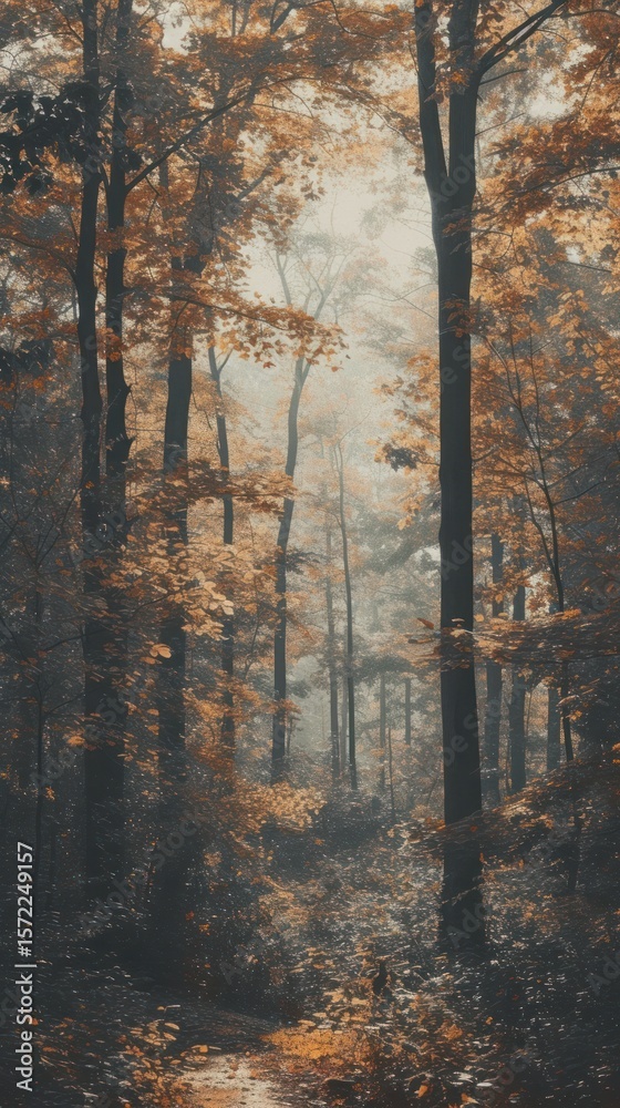 Obraz premium Autumn tree land landscape.