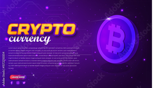 Premium Landscape Crypto currency poster design