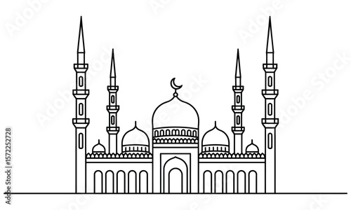 silhouette of the mosque