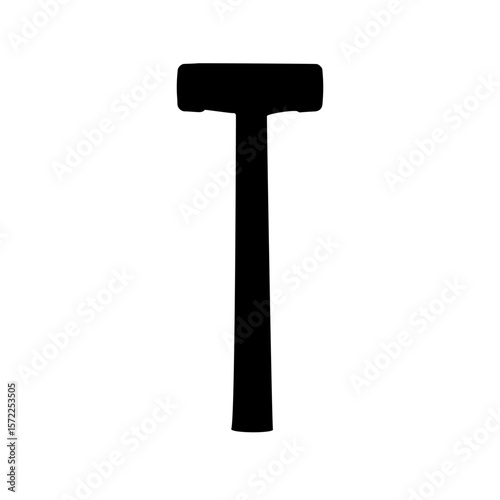 Sledgehammer  silhouette icon vector flat illustration on white background.